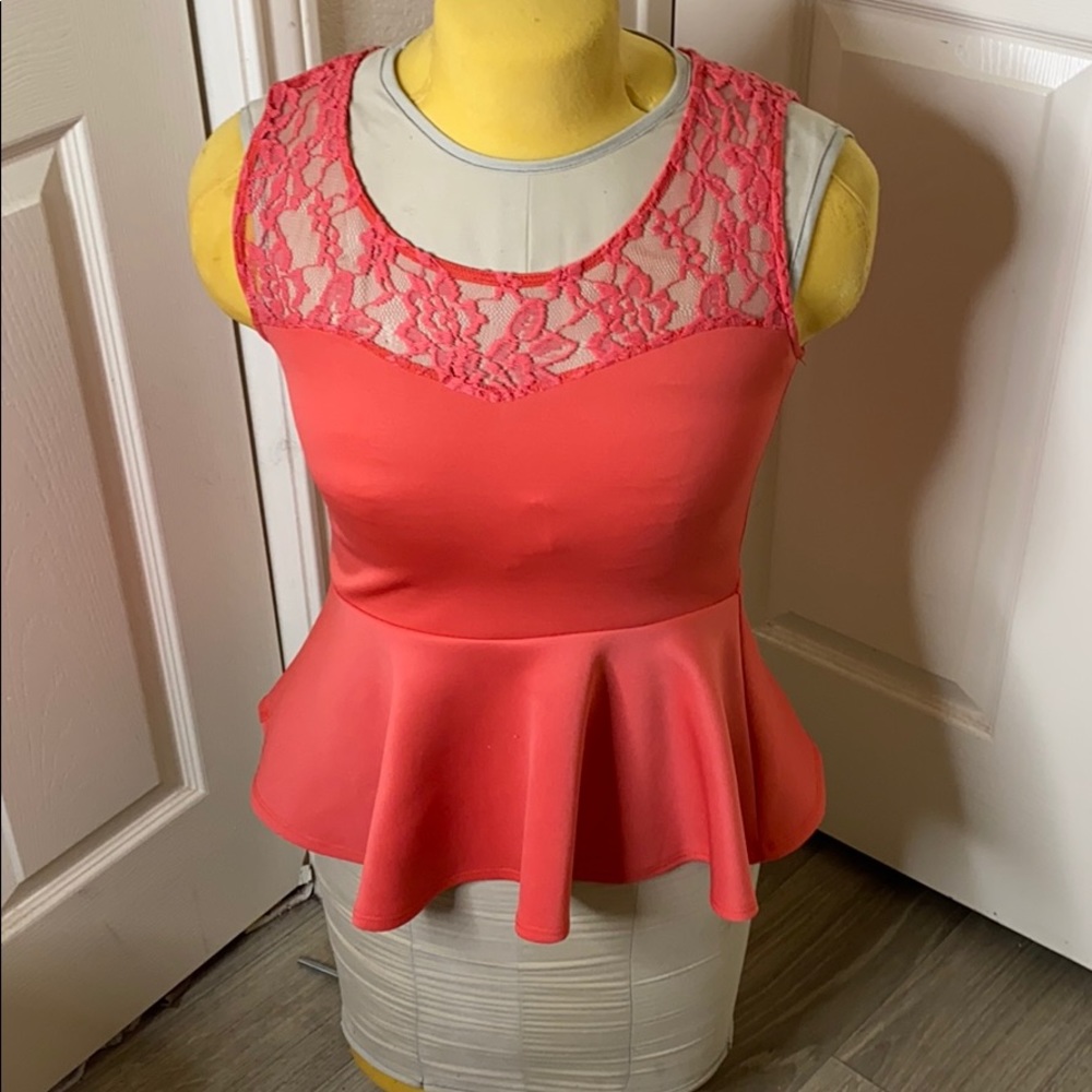 💕Coral dress top